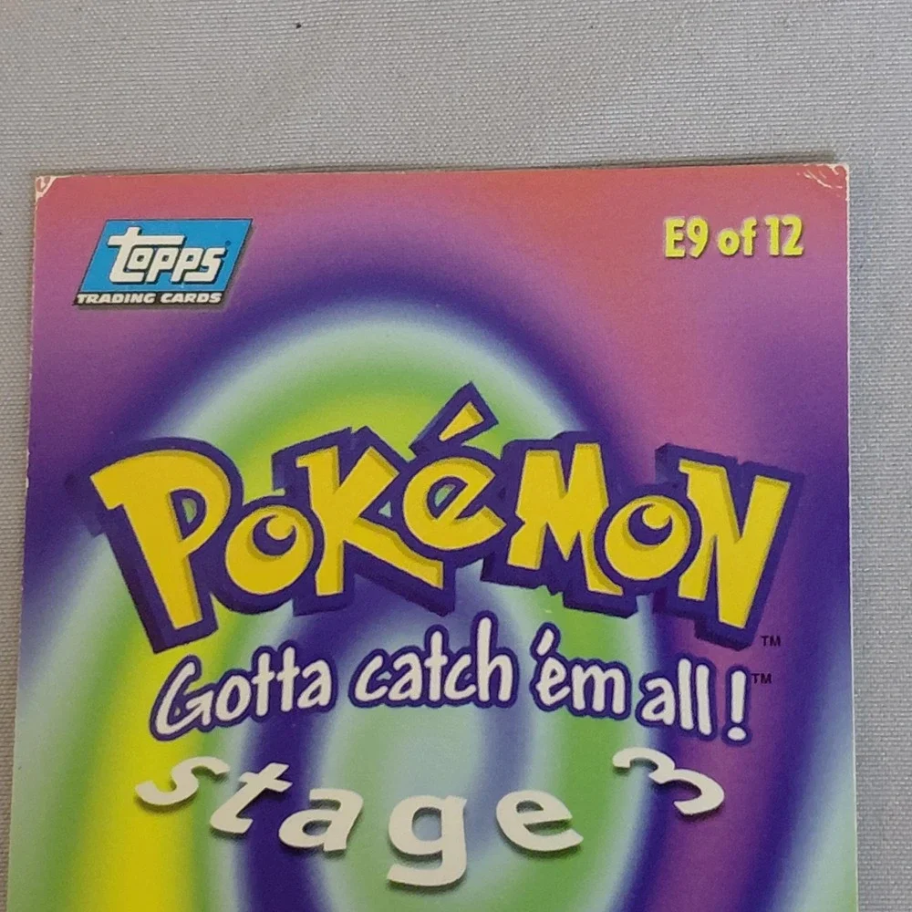 1999 Topps Pokemon Blastoise E9 Rainbow Holo Foil Blue Logo Movie Evolution